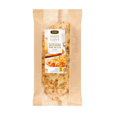 Huismerk aan Tafel Focaccia met Kruidenboter Mozzarella 2 Stuks