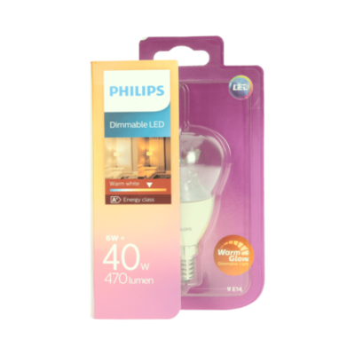 Philips Lamp LED Warmglow kogel 40W kleine fit