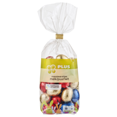 PLUS Feestmoment Paaseitjes melk/puur/wit 3smaken FT