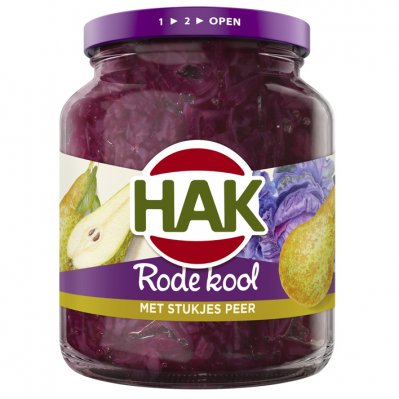 Hak Rode kool met stukjes peer