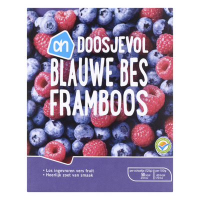 Huismerk Doosjevol blauwe bes-framboos