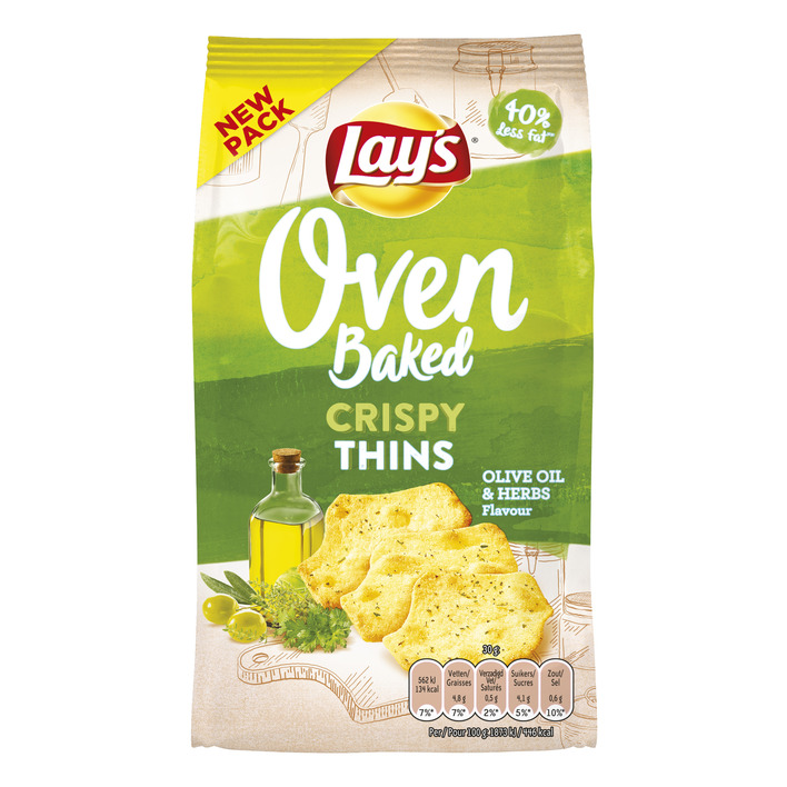 Lay's Oven crispy thins olijf & kruiden