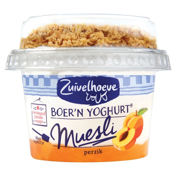 Zuivelhoeve boer'n yoghurt muesli perzik