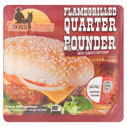 Texas James Quarter pounder flamegrilled