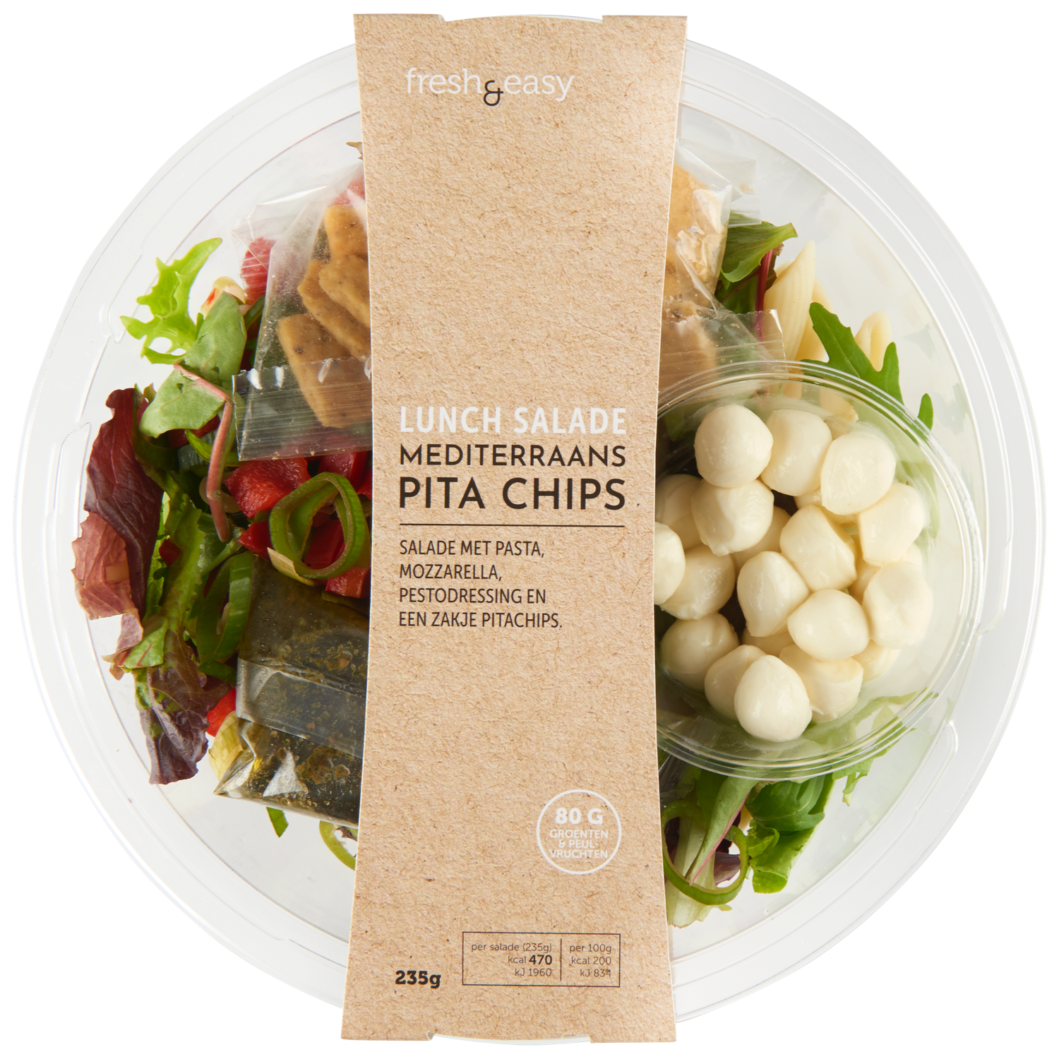 Fresh & easy Salade bowl mediterraans pita chips