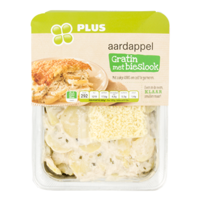 Huismerk Aardappelgratin bieslook met kaas