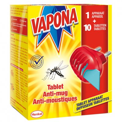 Vapona Anti-mug apparaat met 10 tabletten