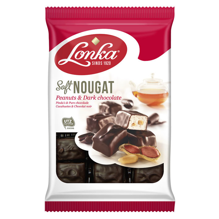 Lonka Soft nougat pure chocolade & pinda's