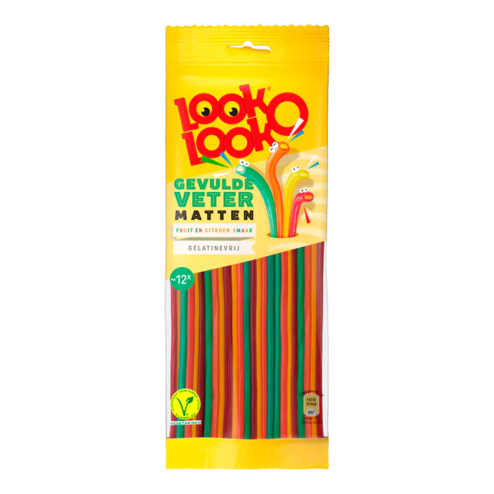 Look-O-Look Gevulde Veter Matten Fruit en Citroen Smaak 12 Stuks