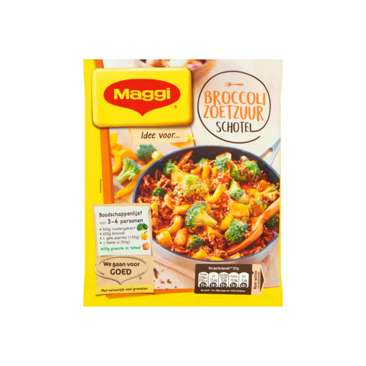 Maggi Dagschotel Broccoli-Zoetzuur met Paprika & Gehakt Zakje