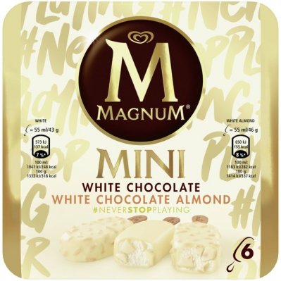 Magnum White chocolate & white almond mini ijs