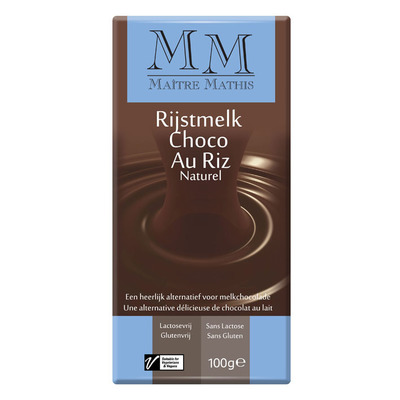 Maitre Mathis Rijstmelk choc. lactosevrije reep