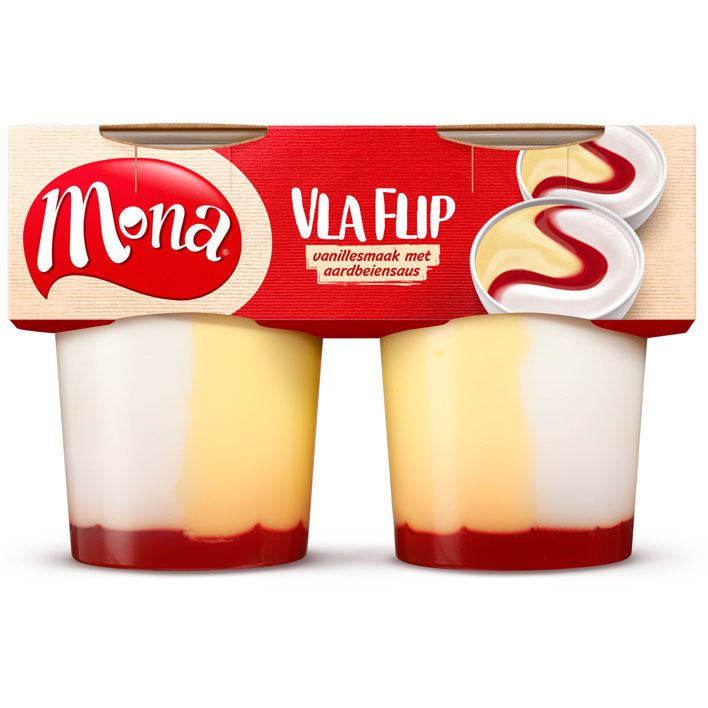 Mona Vlaflip vanillevla/ yoghurt/ aardb.saus