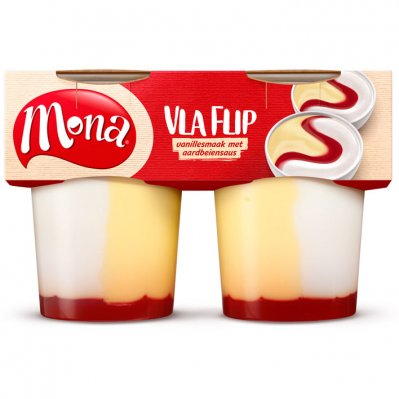 Mona Vlaflip vanillevla/ yoghurt/ aardb.saus