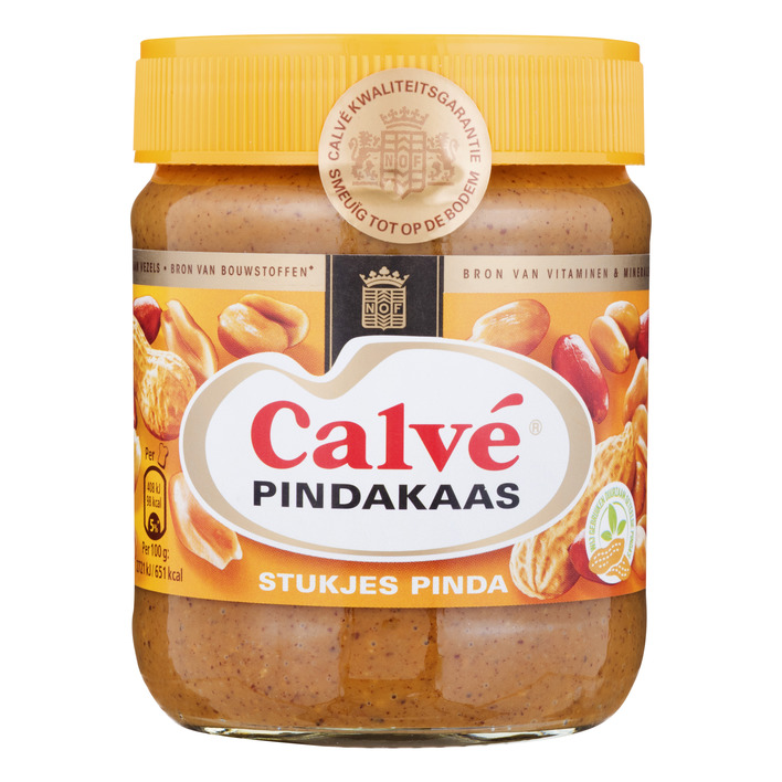 Calvé Pindakaas met stukjes pinda
