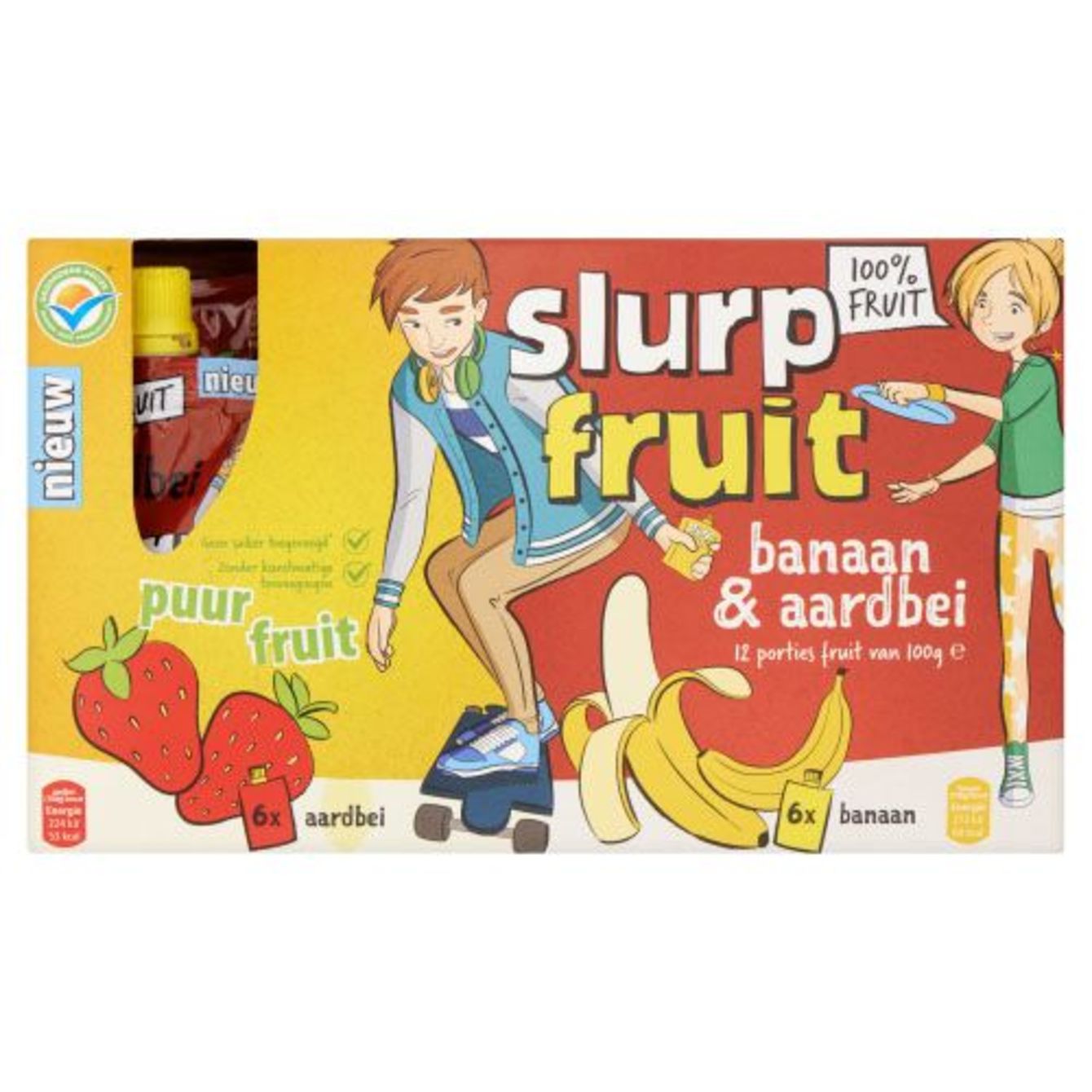 Slurpfruit Banaan & Aardbei 12 X 100 G