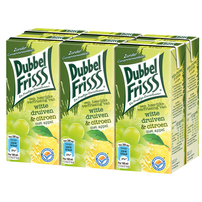 DubbelFrisss Witte druiven & citroen multipack
