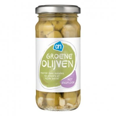 AH Groene olijven met knoflook