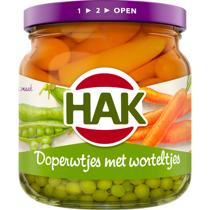 Hak Doperwtjes met worteltjes