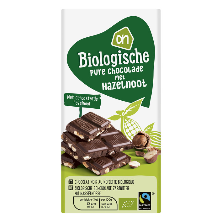 Huismerk Biologisch Pure chocolade met hazelnoot