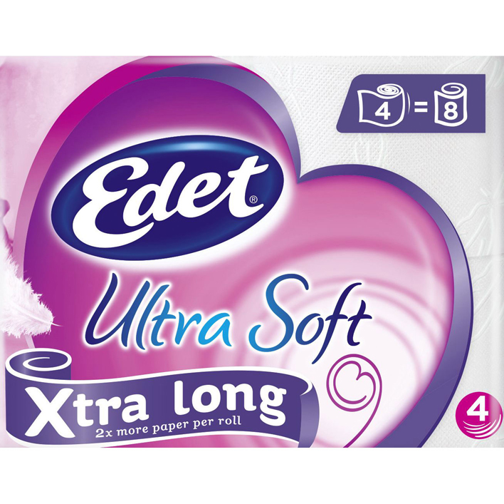 Edet Ultra soft X-tra long 4-laags toiletpap.