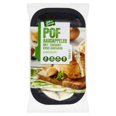 Pofaardappelen yoghurt knoflook