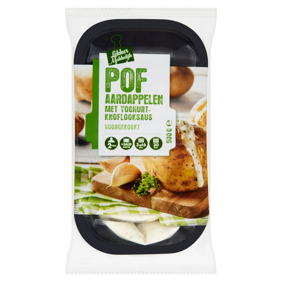 Pofaardappelen yoghurt knoflook