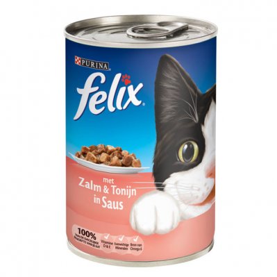 Felix met zalm en tonijn in saus