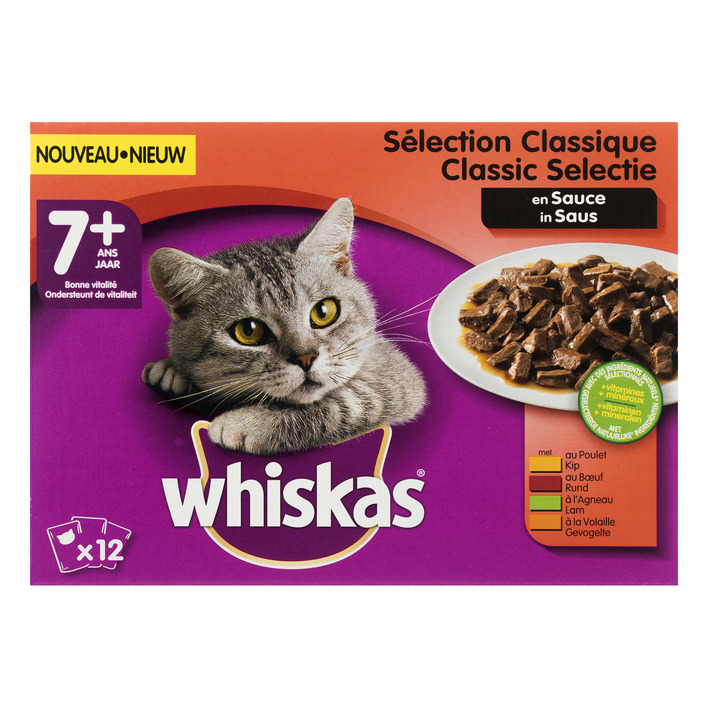 Whiskas Kattenvoer nat classic in saus 7+ jaar