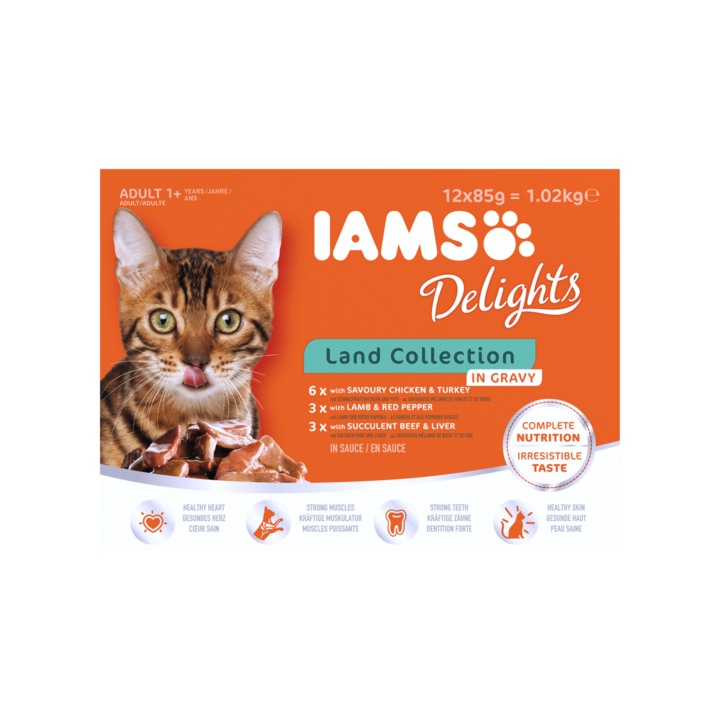 Iams Delights Adult 1+ Years Land Collection in Gravy