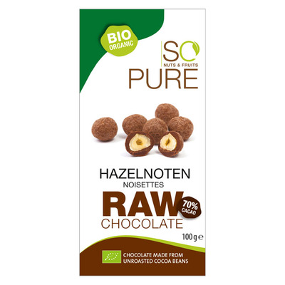 So Pure Raw chocolat coated hazelnuts