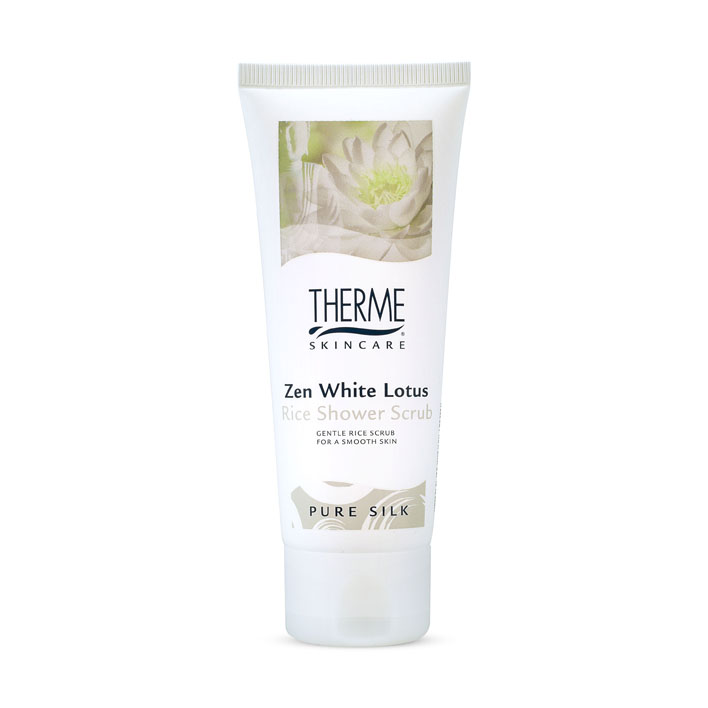 Therme Zen white lotus rice shower scrub