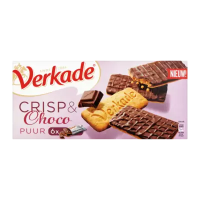Verkade Crisp & Choco Puur 6 X 2 Stuks