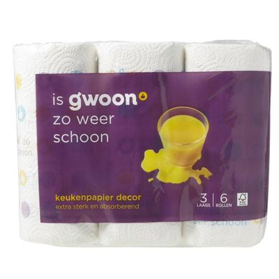 Huismerk Keukenpapier Decor 6 Rollen 3 Laags