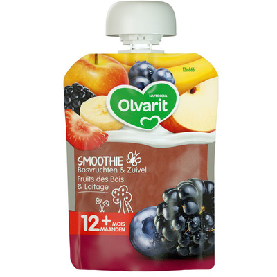 Olvarit Knijpzakje bosvruchten & zuivel 12+ mnd