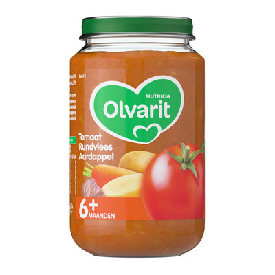 Olvarit Tomaat rundvlees aardappel 6+ mnd