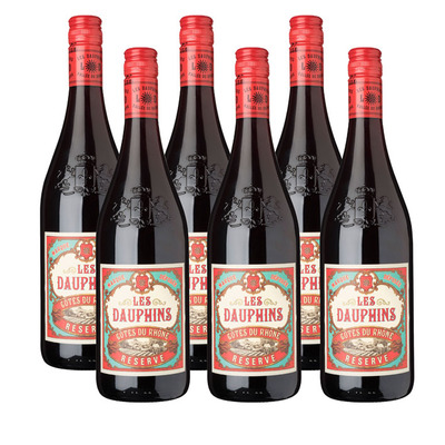 Les Dauphins 6 x Côtes du Rhône rouge