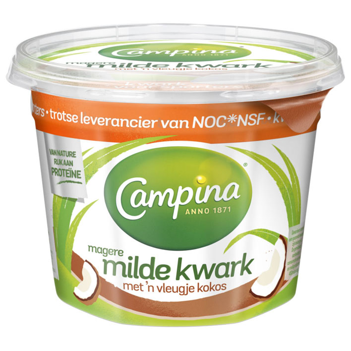 Campina Magere milde kwark kokos