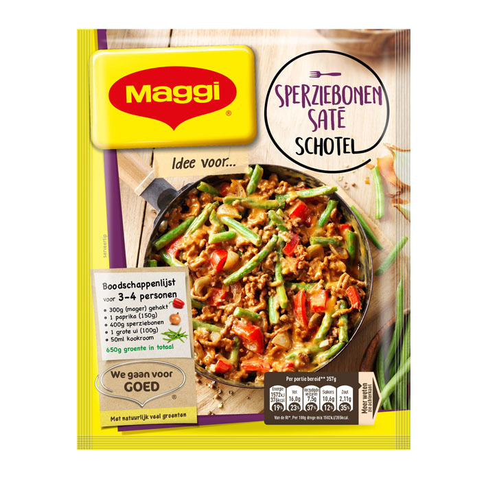 Maggi Dagschotel sperziebonen - satésaus