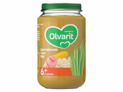 Olvarit Sperziebonen Ham Rijst 6+ Maanden