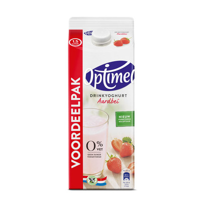 Optimel Drinkyoghurt aardbei 0% vet