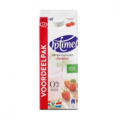 Optimel Drinkyoghurt aardbei 0% vet