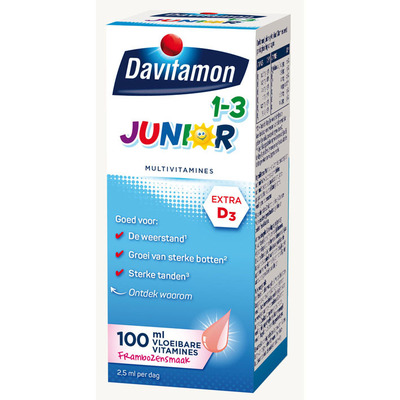 Davitamon Junior multivitamines framboos 1-3 jaar