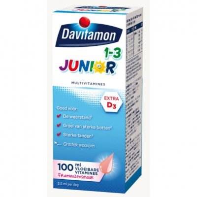 Davitamon Junior multivitamines framboos 1-3 jaar