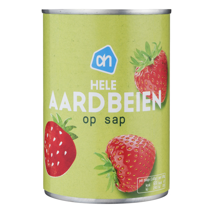 Huismerk Aardbeien op lichte siroop