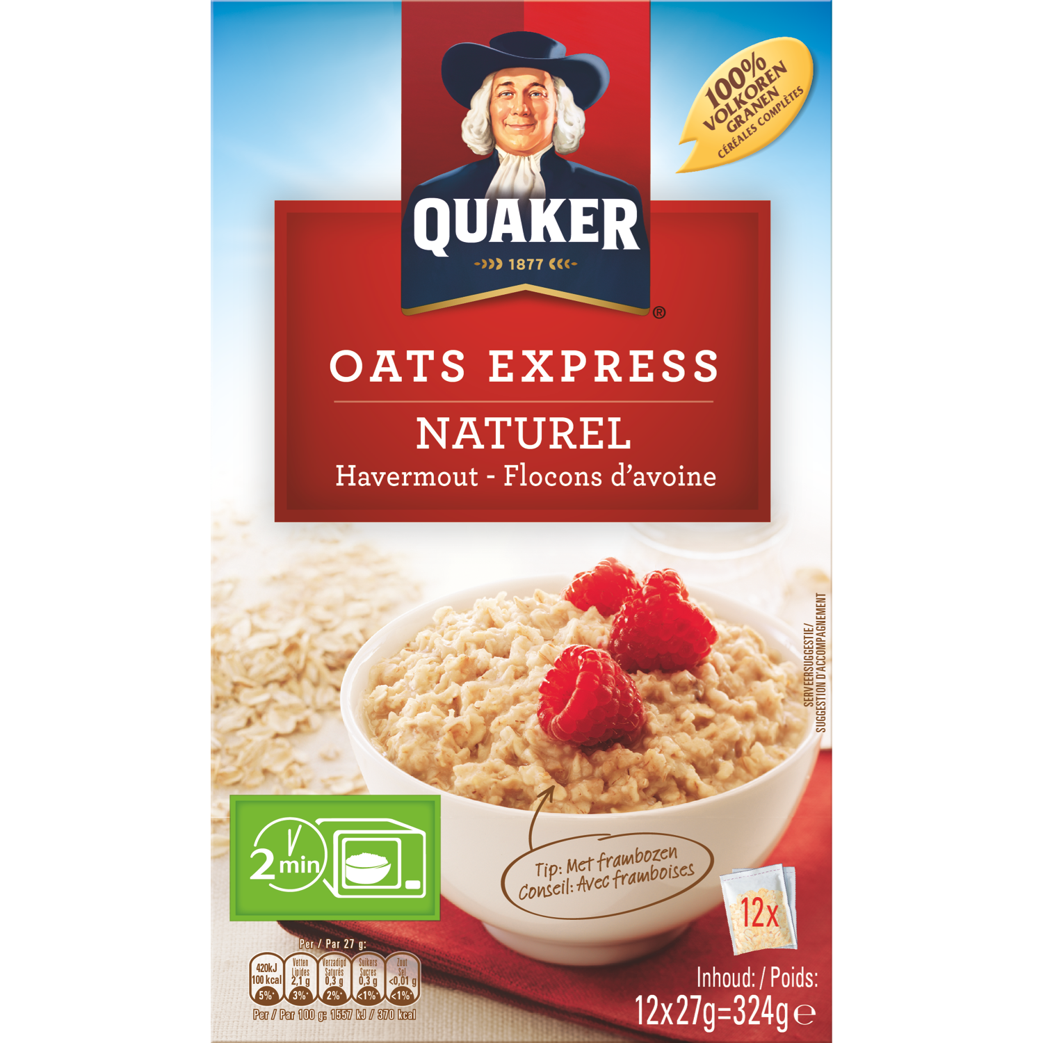 Quaker Havermout naturel portieverpakking