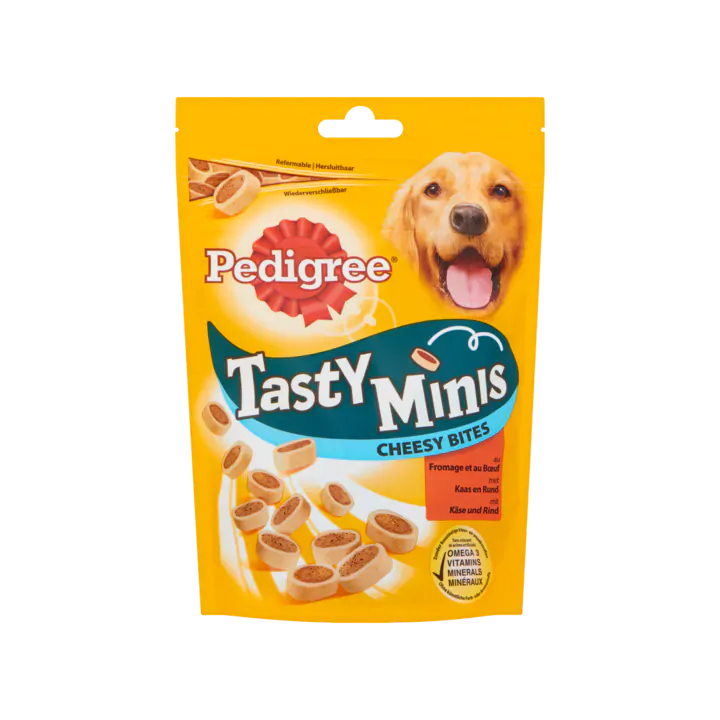 Pedigree Hondensnacks Tasty Minis Cheesy Bites Kaas & Rund