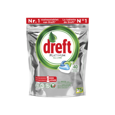 Dreft Platinum Vaatwastabletten Regular 40 Capsules