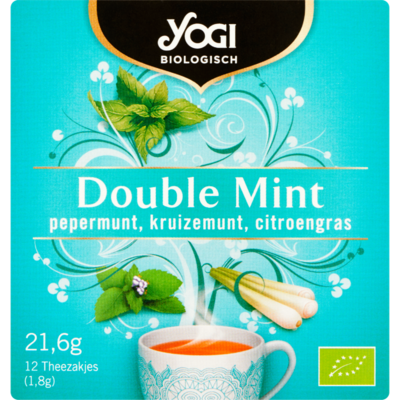 Yogi Tea Biologisch double mint 12 zakjes