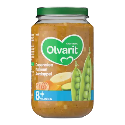 Olvarit Doperwten Kalkoen Aardappel 8+ Maanden